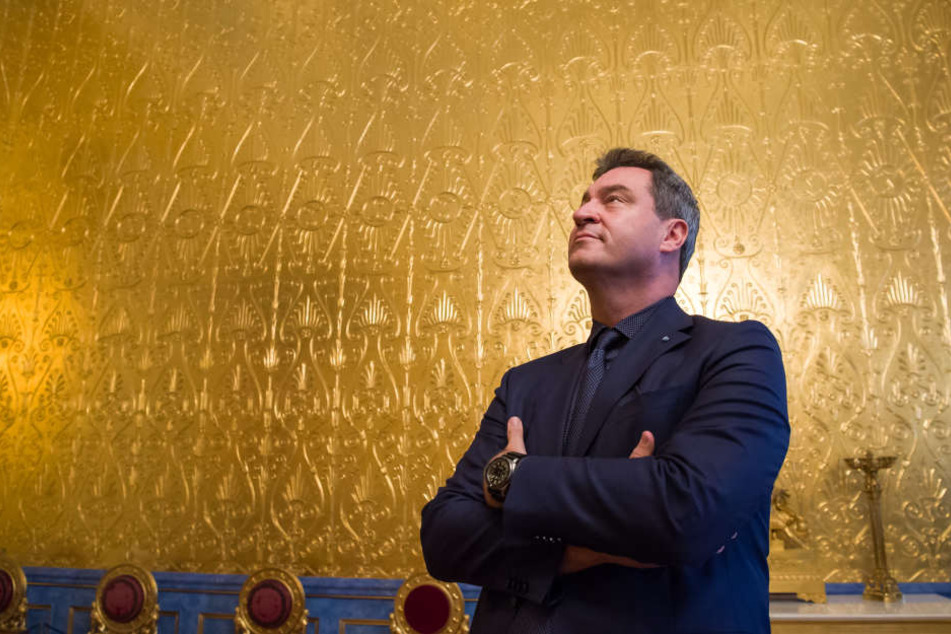 Markus Söder im wiedereröffneten Königsbau der Residenz in München. (Archivbild)