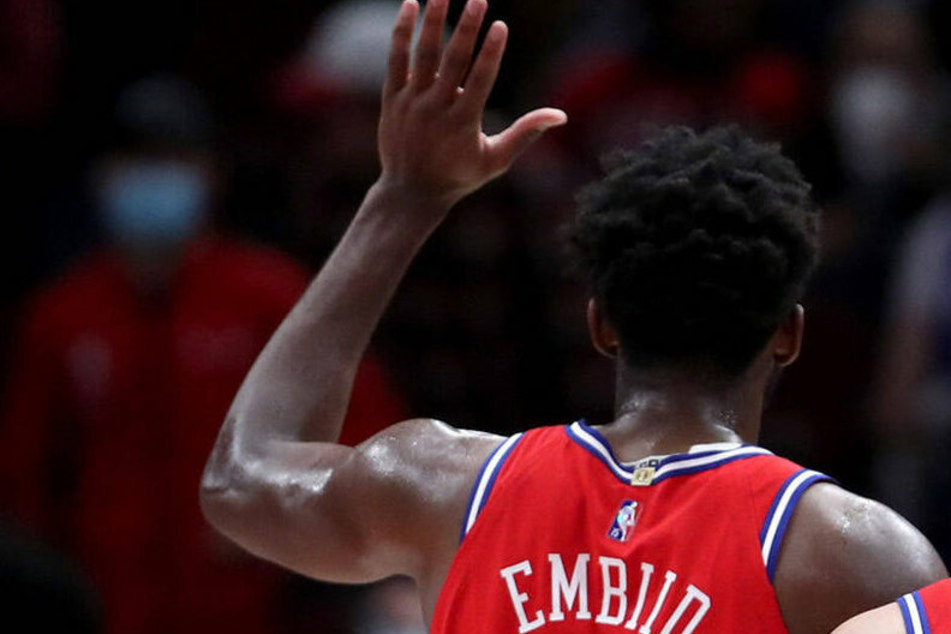 Joel Embiid led the scoring for the Sixers against the Knicks with 27 points.