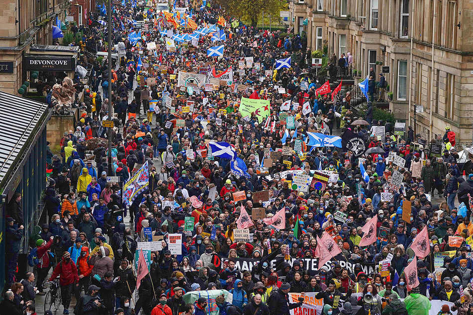 Around 100,000 protesters gathered in the streets of Glasgow during the COP26 climate summit to demand real action and an end to greenwashing.