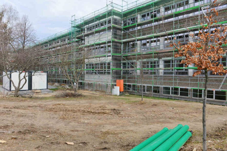 Baustelle Handelsschule. Die Bauarbeiten wurden von zwei Jahren Gesamtzeit auf ein Jahr gestaucht. Das Ergebnis ist Chaos.