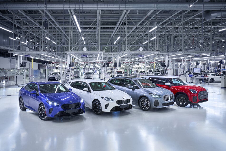 Diese vier Modelle werden aktuell in Leipzig produziert (v.l.): BMW 2er Gran Coupé, BMW 1er, BMW 2er Active Tourer und der MINI Countryman.