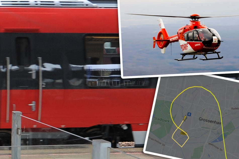 Notfall auf Bahnsteig! Zugverkehr unterbrochen, Hubschrauber landet zwischen Gleisen