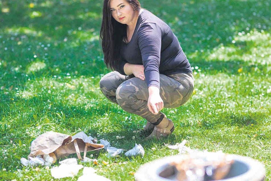 Caroline Elstein (18) und andere Chemnitzer wollen am Schlossteich aufräumen und suchen noch Unterstützer.