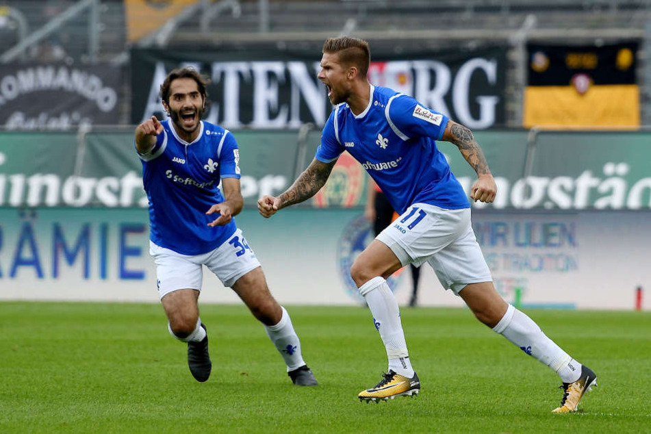 Ex-Dynamo Tobias Kempe (rechts) sorgte für das zwischenzeitliche 1:1.