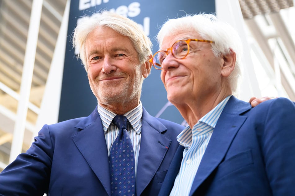 "Werkstätten Frankreichs"-Besitzer Antoine Courtois und "Deutsche Werkstätten"-Legende Fritz Straub (82, r.).