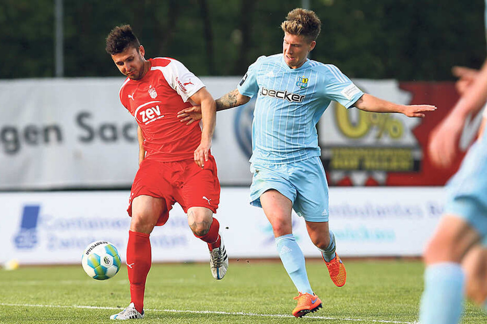 Sein erstes Sachsenpokalfinale verlor Davy Frick (l.) 2015 gegen Philip Türpitz und den CFC.