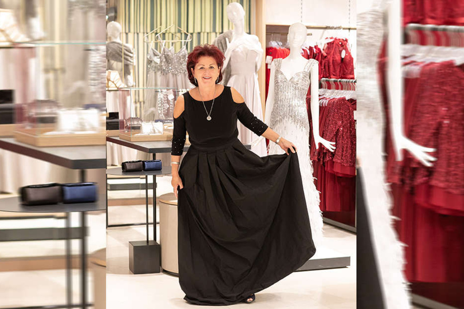Gala-Gastgeberin Viola Klein (60) hat sich in diese schwarze Robe verliebt.