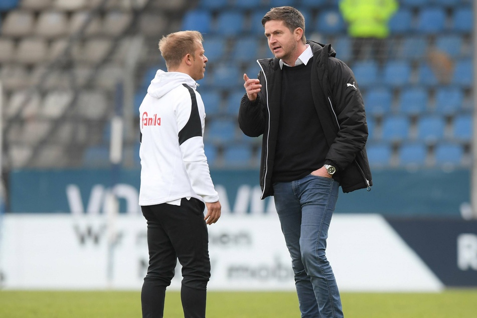 Markus Anfang (47, l.) und Ralf Becker (51, r.) erlebten bei Holstein Kiel zwei erfolgreiche Jahre zusammen.