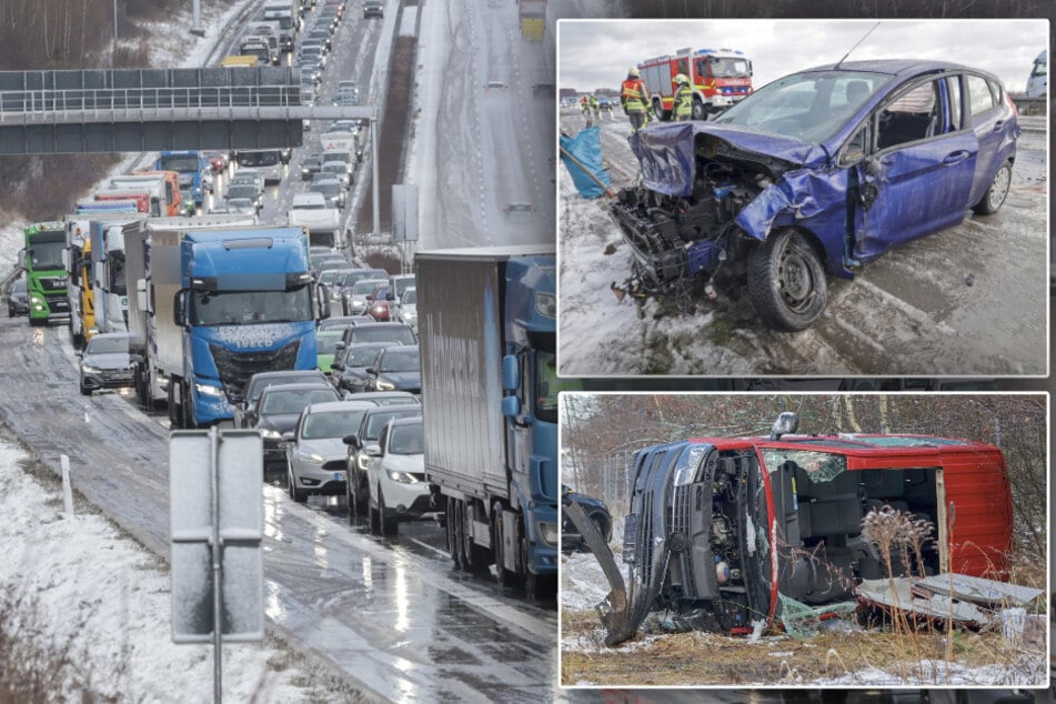 Unfall A4: Schnee-Unfälle legen Verkehr auf A4 lahm