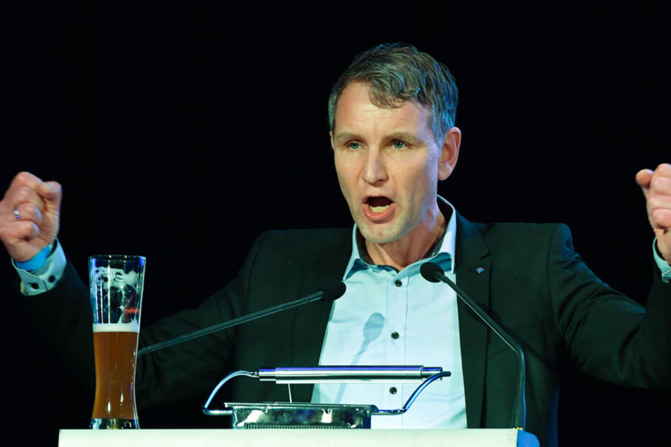Björn Höcke während seiner Rede zum politischen Aschermittwoch in Arnstadt.