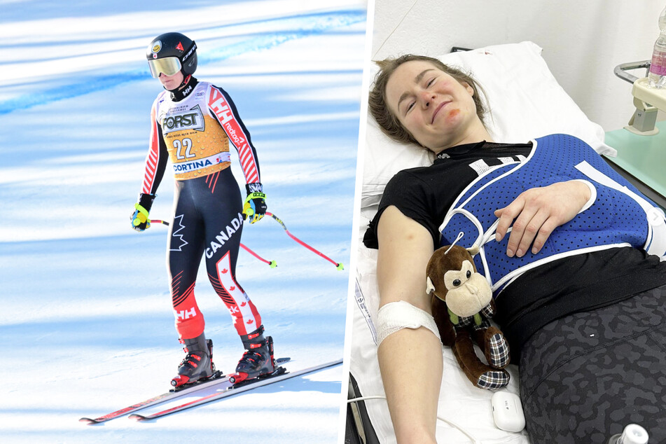 Die Kanadierin Valérie Grenier (27) verletzte sich in Cortina d'Ampezzo schwer an Schulter, Arm und Knie.