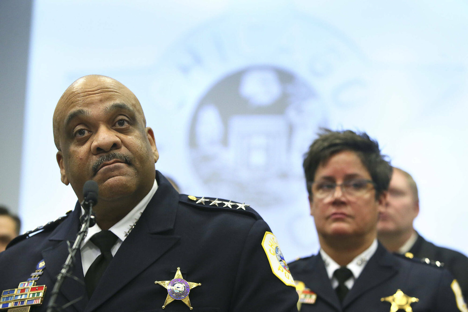 Chicago police Superintendent Eddie Johnson speaks about the details of the arrest and charges of Jussie Smollett at Chicago police headquarters on February 21, 2019.