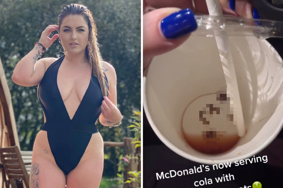 Schwangere trinkt Cola bei McDonald's, plötzlich bewegt sich etwas in ihrem Becher!