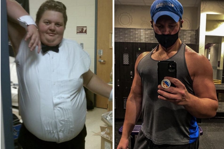 David Roden shows off a commendable before and after picture, documenting how far he's come.