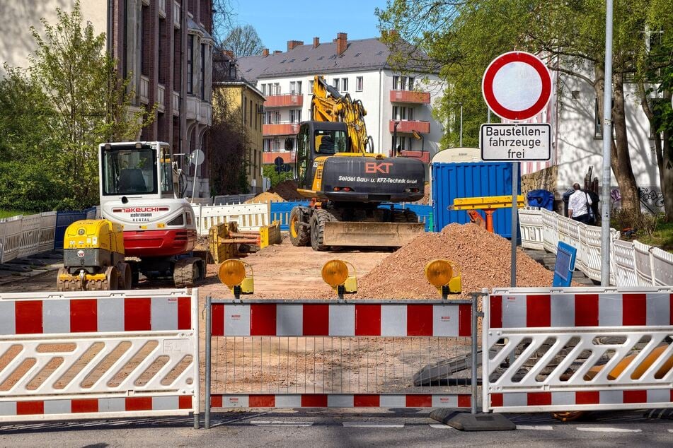 Auf der Melanchthonstraße erneuert der ESC bereits seit Anfang April die Abwasserkanalisation.