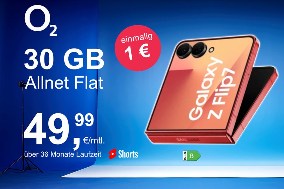 Das Samsung Galaxy Z Flip7 im o2 Mobile M für einmalig 1 Euro.