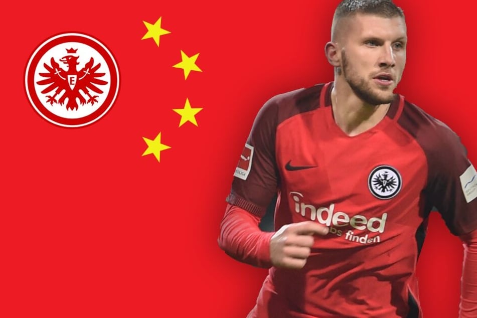 Fotomontage: Zum Abschluss der laufenden Saison kicken Ante Rebic und Co. im Reich der Mitte.