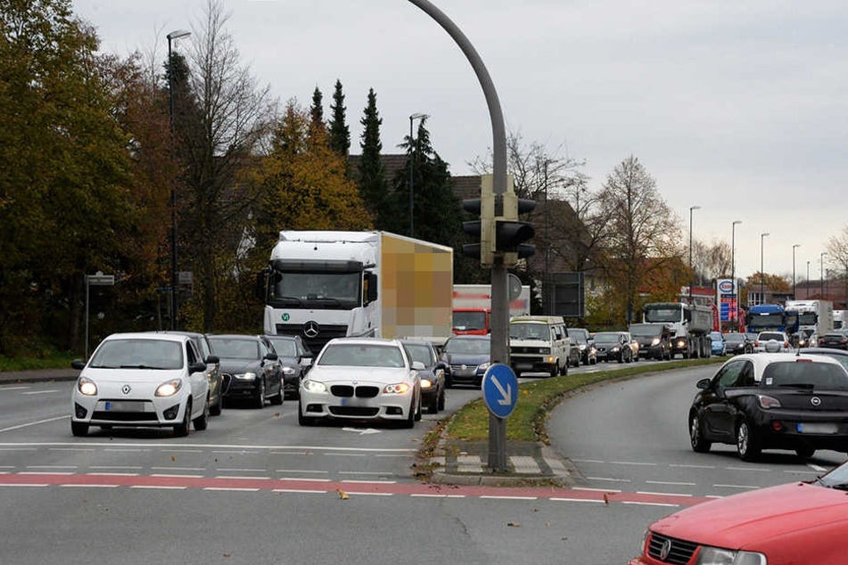 Der Verkehr staute sich auf dem Nordring.