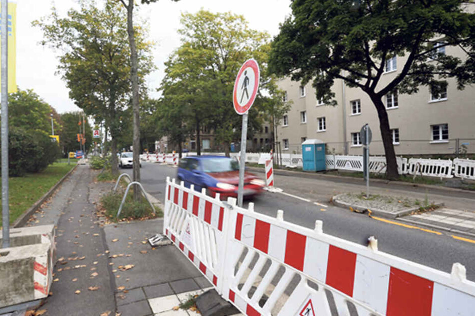 Auf der Heinrich-Schütz-Straße brauchen Autofahrer
ebenfalls starke Nerven.