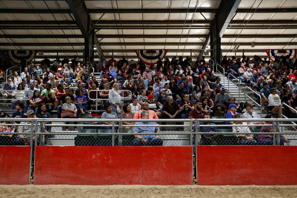 A vigil held one day after a gunman killed 19 children and two teachers at Robb Elementary School, at Uvalde County Fairplex Arena, in Uvalde, Texas.
