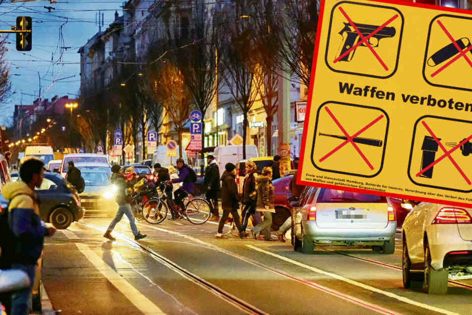 Die etwa zwei Kilometer lange Eisenbahnstraße gilt als kriminellste Magistrale Sachsens. Ab Montag ist hier das Mitführen von Waffen und scharfkantigen Werkzeugen verboten.
