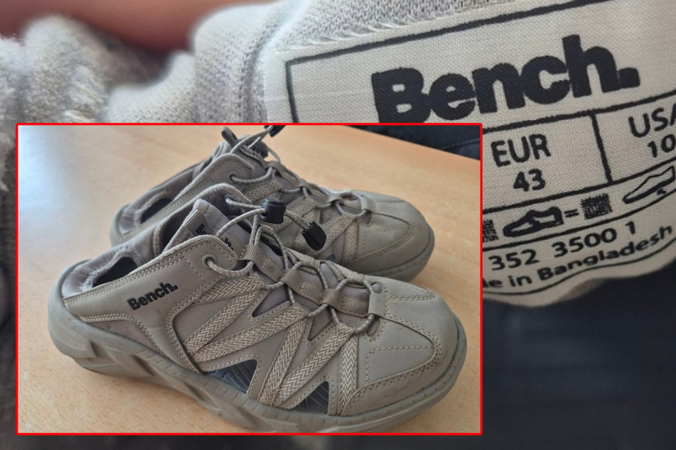 Die Polizei fand am Olbasee in Wartha diese "Bench"-Schuhe in Größe 43.