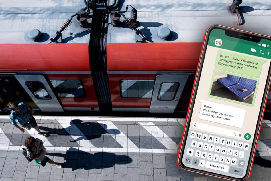 In Zukunft kann man dreckige S-Bahnen am Handy melden. (Bildmontage)