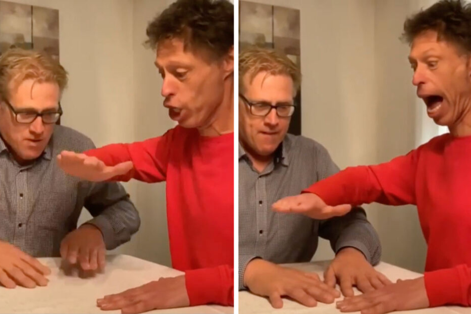 Norbert (l.) zuckt und zuckt, aber Maddin (r.) gewinnt trotzdem.