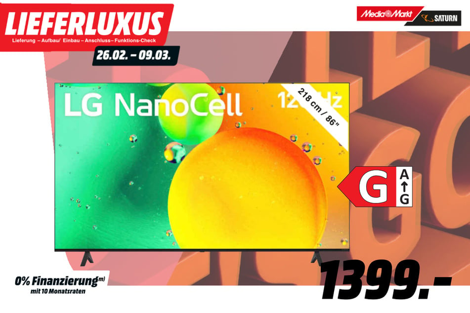 86-Zoll LG-Fernseher für 1.399 Euro.