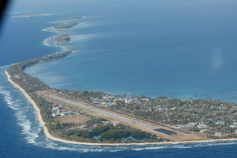 Funafuti, die Hauptinsel des Nationalstaates Tuvalu.