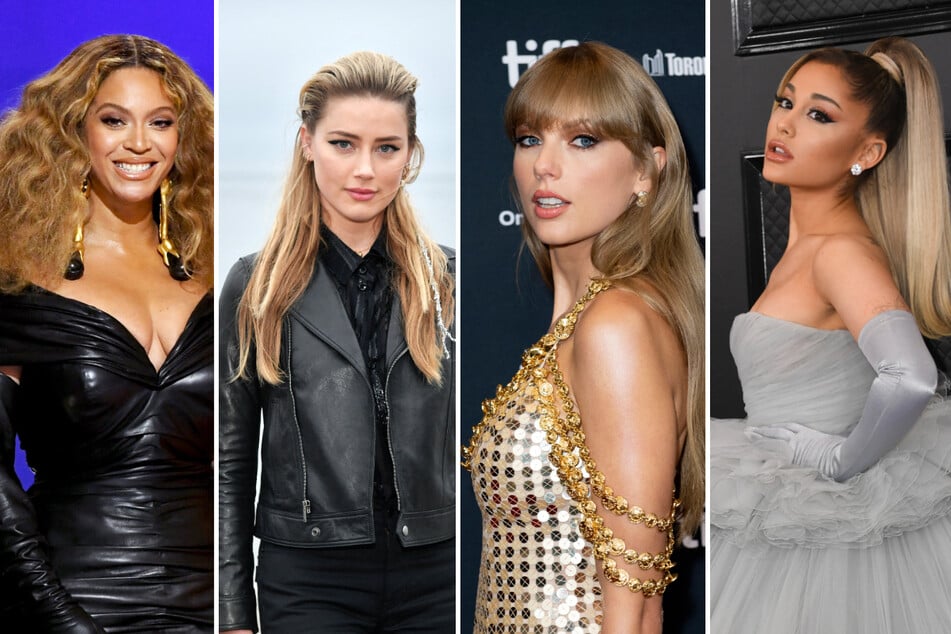 Sängerin Beyoncé (41, v.l.n.r.), Schauspielerin Amber Heard (36) und die beiden Popstars Ariana Grande (29) und Taylor Swift (32) sind ebenfalls in den weiblichen Top 5 gelandet.