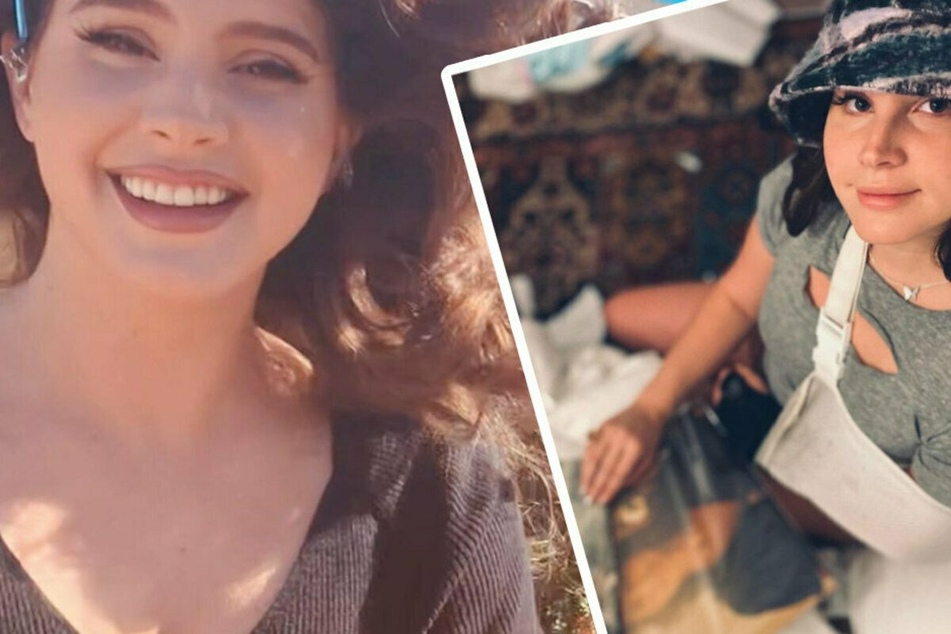 Singer Lana Del Rey took a tumble while shooting her latest music video