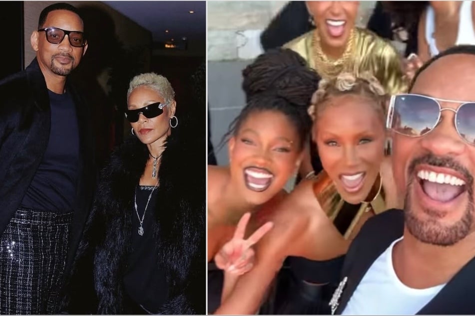 Will Smith (l.) and Jada Pinkett-Smith (second from l.) pulled up to Paris Fashion Week with their extended family in support of their son's runway show.