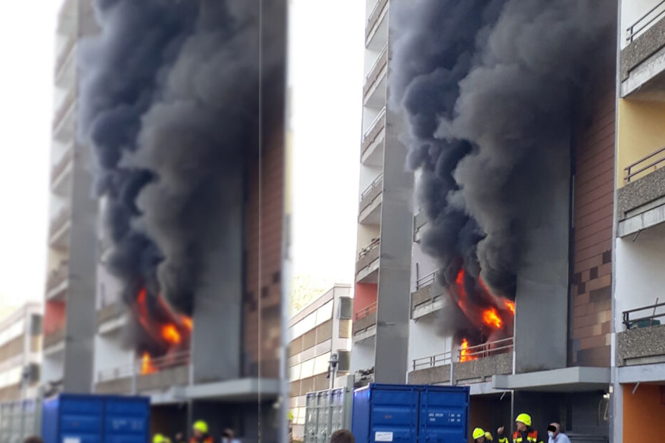 Die Wohnung stand komplett in Flammen.