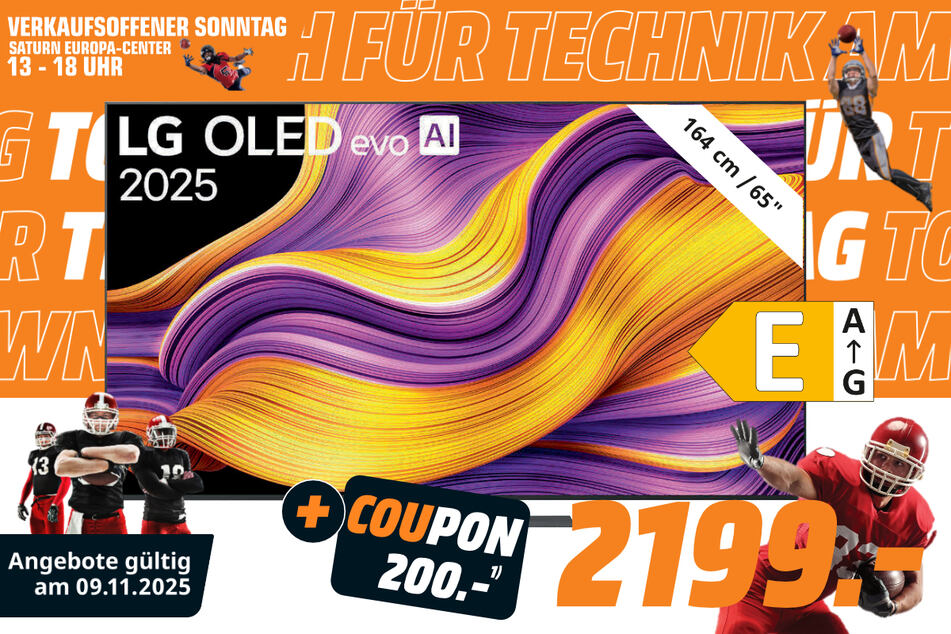 65-Zoll LG-Fernseher für 2.199 Euro + 200-Euro-Coupon¹.