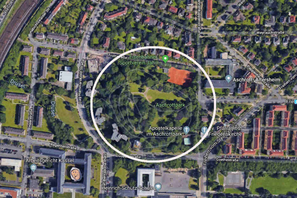 De Aschrottpark in Kassel.