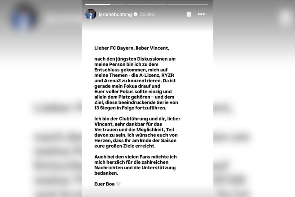 Boateng äußerte sich nach Protesten auf Instagram.