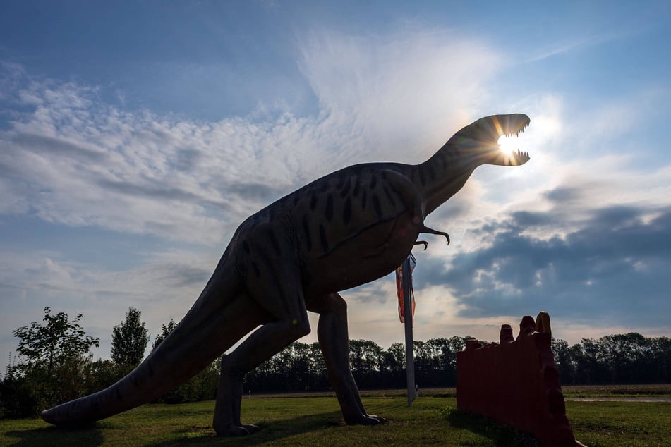 Im Saurierpark Kleinwelka können Besucher Dinosaurier einmal in besonderer Abendstimmung erleben.