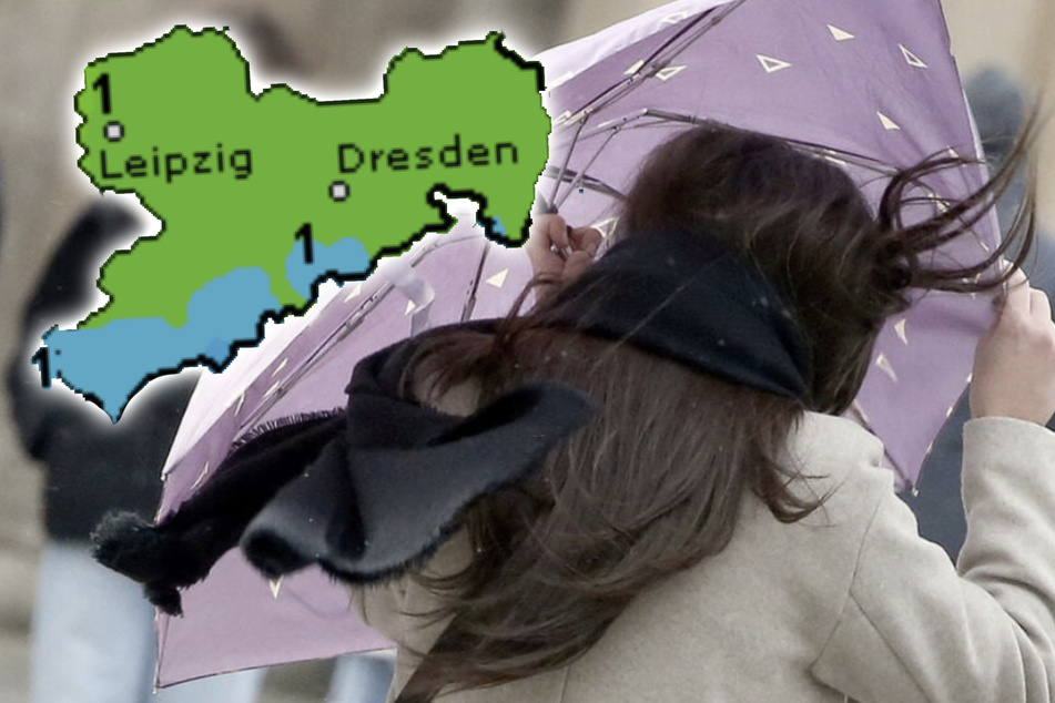 Mütze und Regenschirm gut festhalten: In Sachsen wird es windig!