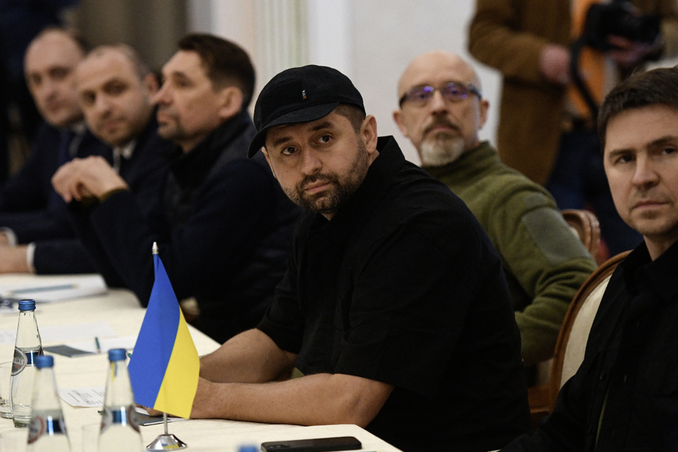 Vertreter der ukrainischen Delegation bei den Friedensverhandlungen.
