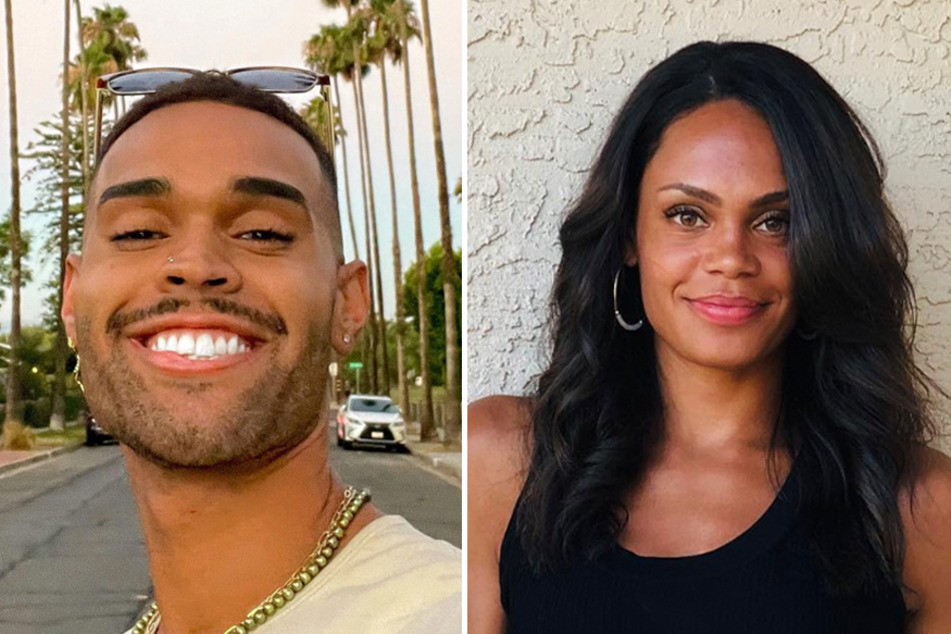 Nayte Olukoya (l) spoke about being the one to call off his engagement to former Bachelorette Michelle Young in an interview with Nick Viall.