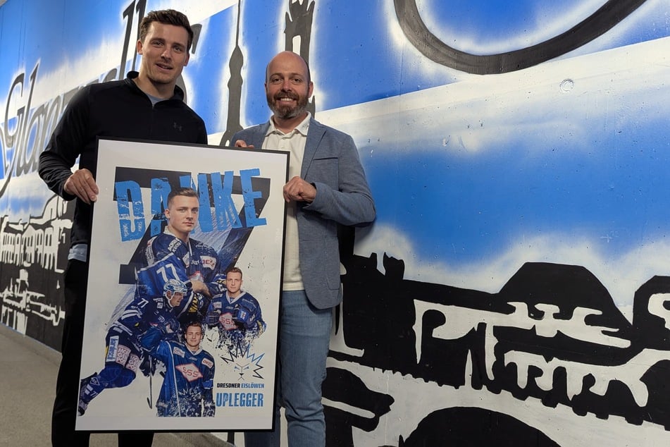 Arne Uplegger (27, l.) war über viele Jahre eine absolute Konstante der Dresdner Eislöwen.