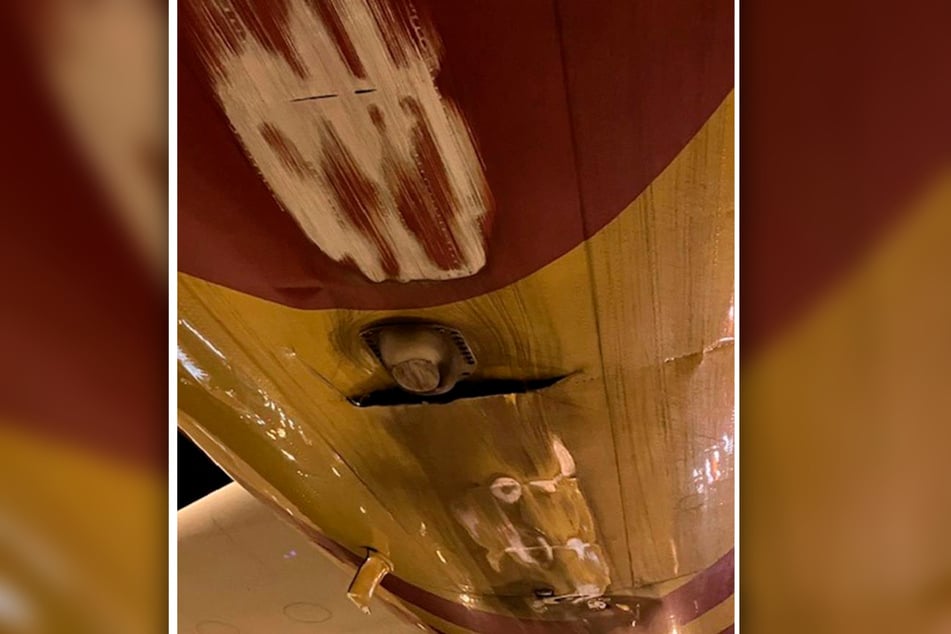 Das Schadensbild an dem A300, der am 9. Februar 2024 in Leipzig einen Tailstrike auf die Piste kratzte.