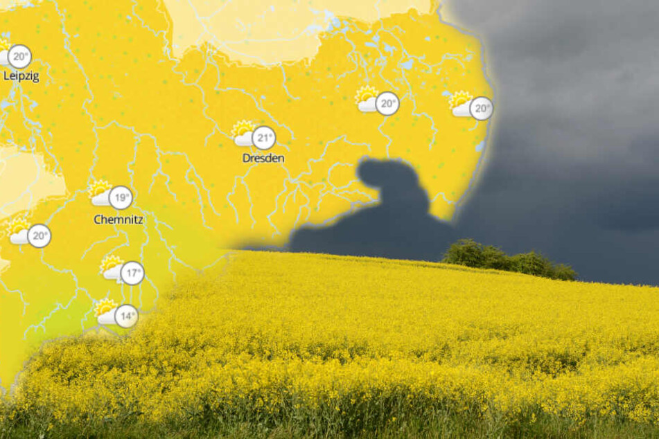Sonne und Wolken wechseln sich am Wochenende in Sachsen ab. (Fotomontage)