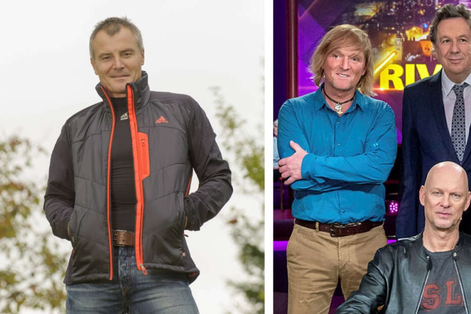 Biathlon-Legende Sven Fischer (l.) ist ebenso im Riverboat zu Gast wie auch Naturfilmer Andreas Kieling (türkises Hemd).
