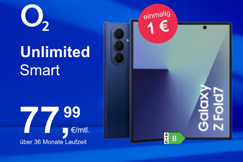 Das Samsung Galaxy Z Fold7 im o2 Mobile Unlimited Smart für einmalig 1 Euro.