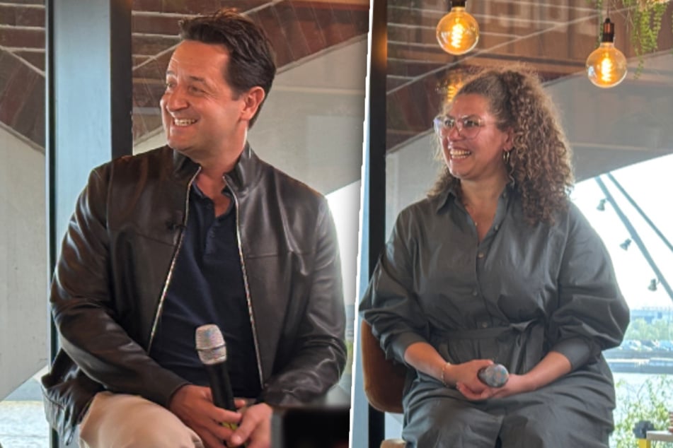 Zazu-Darsteller Joachim Benoit (l.) und Stage-Entertainment-Abteilungsleiterin Nicola Joseph sind von Beginn an Teil des Teams der Hamburger Produktion.