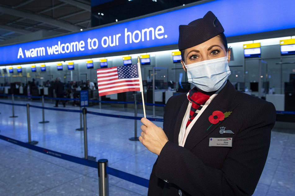British Airways Ambassador Elysa Marsden at London Heathrow Airport as the airline prepares to resume flights to the US.