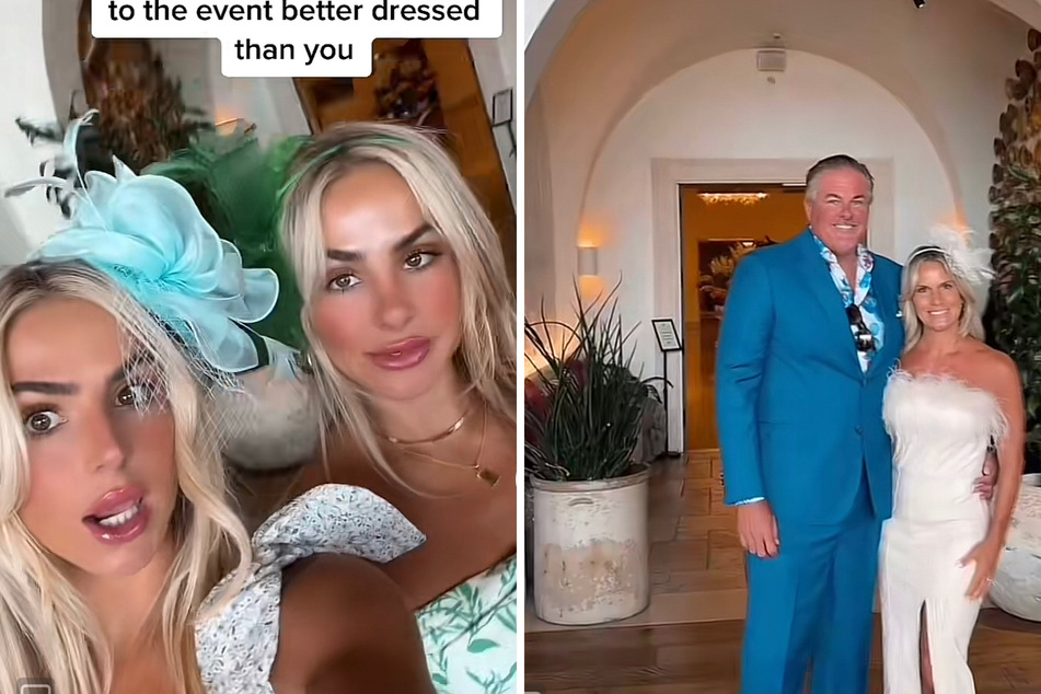 The Cavinder twins flaunt their parents' fashion-forward Preakness Stakes style in a viral TikTok.