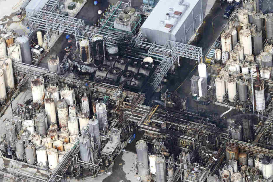 Die Fabrik nach dem Brand.